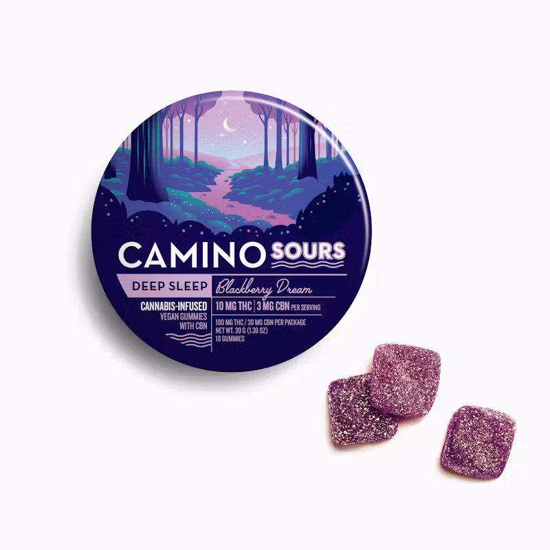 Kiva Confections Camino Sours 10:3 CBN Blackberry Dream "Sleep" Gummies