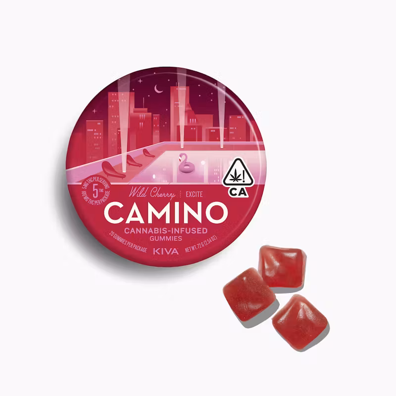 Kiva Confections Camino Wild Cherry "Excite" Gummies