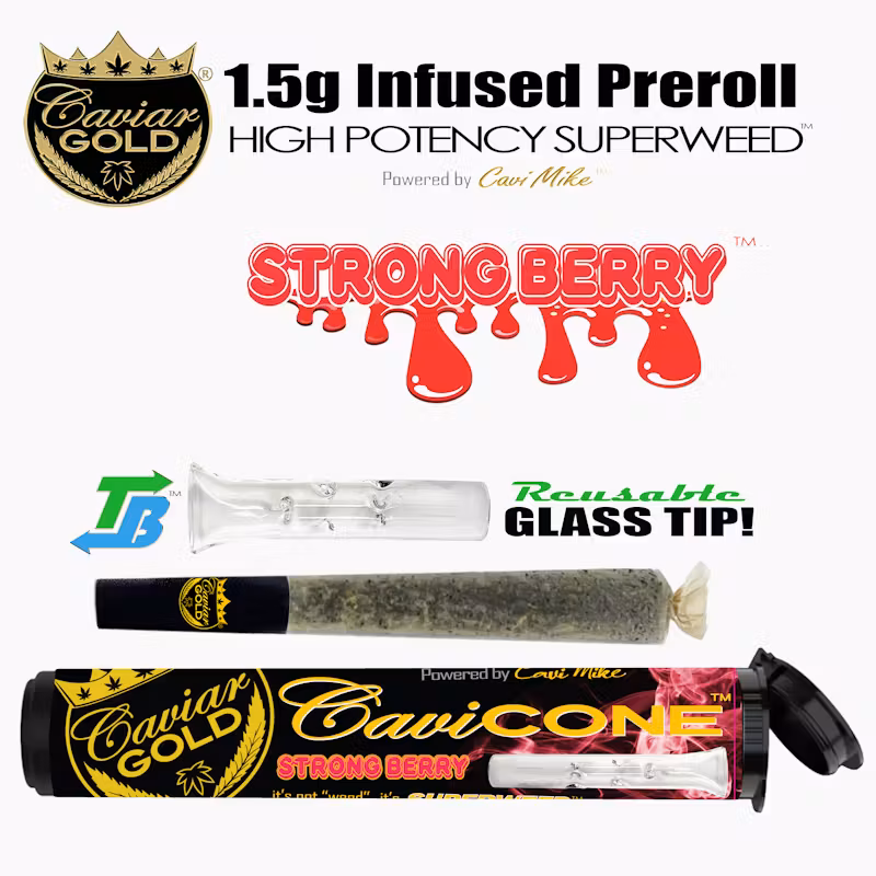 Caviar Gold l Cavi Cone l Strong Berry l 1.5g Infused Pre-Roll