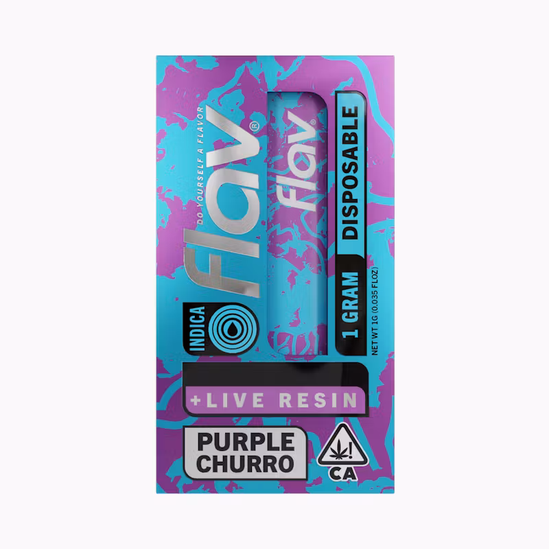 Flav Vape - Disposable - 1.0g - Live Resin - Purple Churro - Indica
