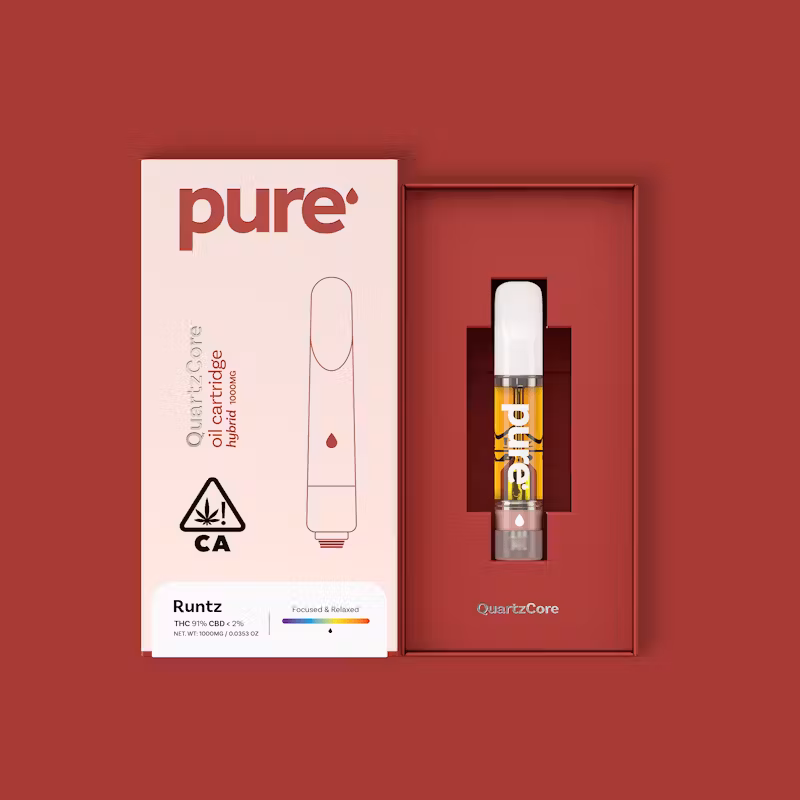 Pure Vape Pure QuartzCore l Runtz l Hybrid l 1G Cartridge
