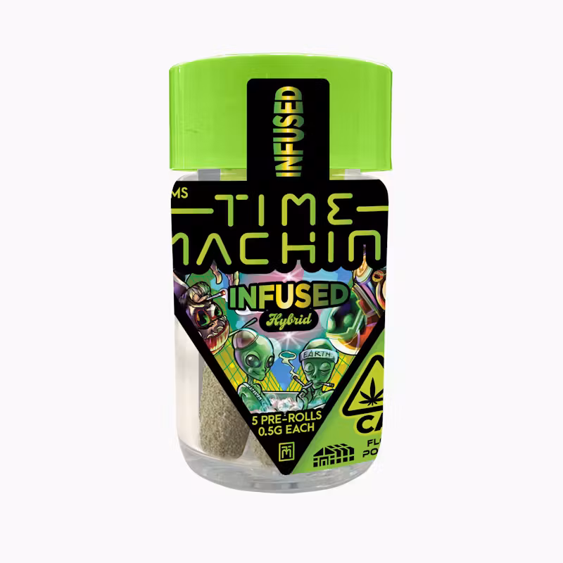 Time Machine Raspberry Cough Hybrid Infused Pre-Roll .5g 5-Pack (2.5g)