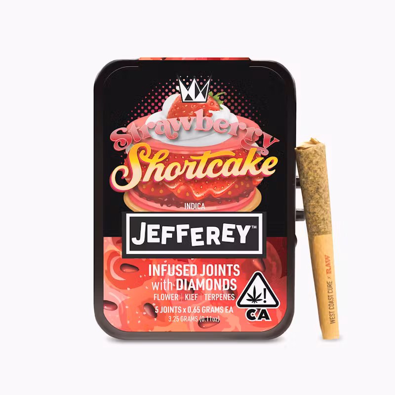 West Coast Cure Strawberry Shortcake - Jefferey Infused Joint .65g 5 Pack